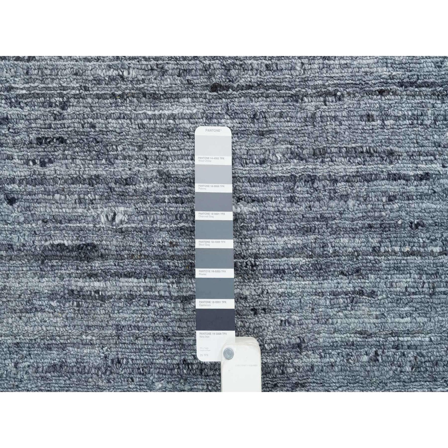 10'X10' Arsenic Gray Wool Modern Striae Round Hand Loomed Oriental Rug