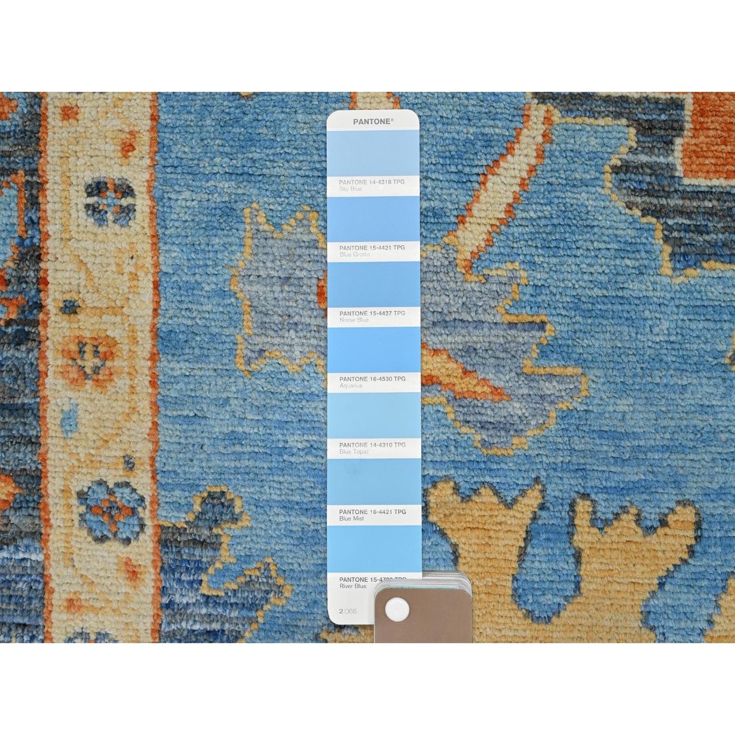 9'4"X12'4" Norse Blue Pure Wool Densely Woven Hand Knotted Oriental Rug