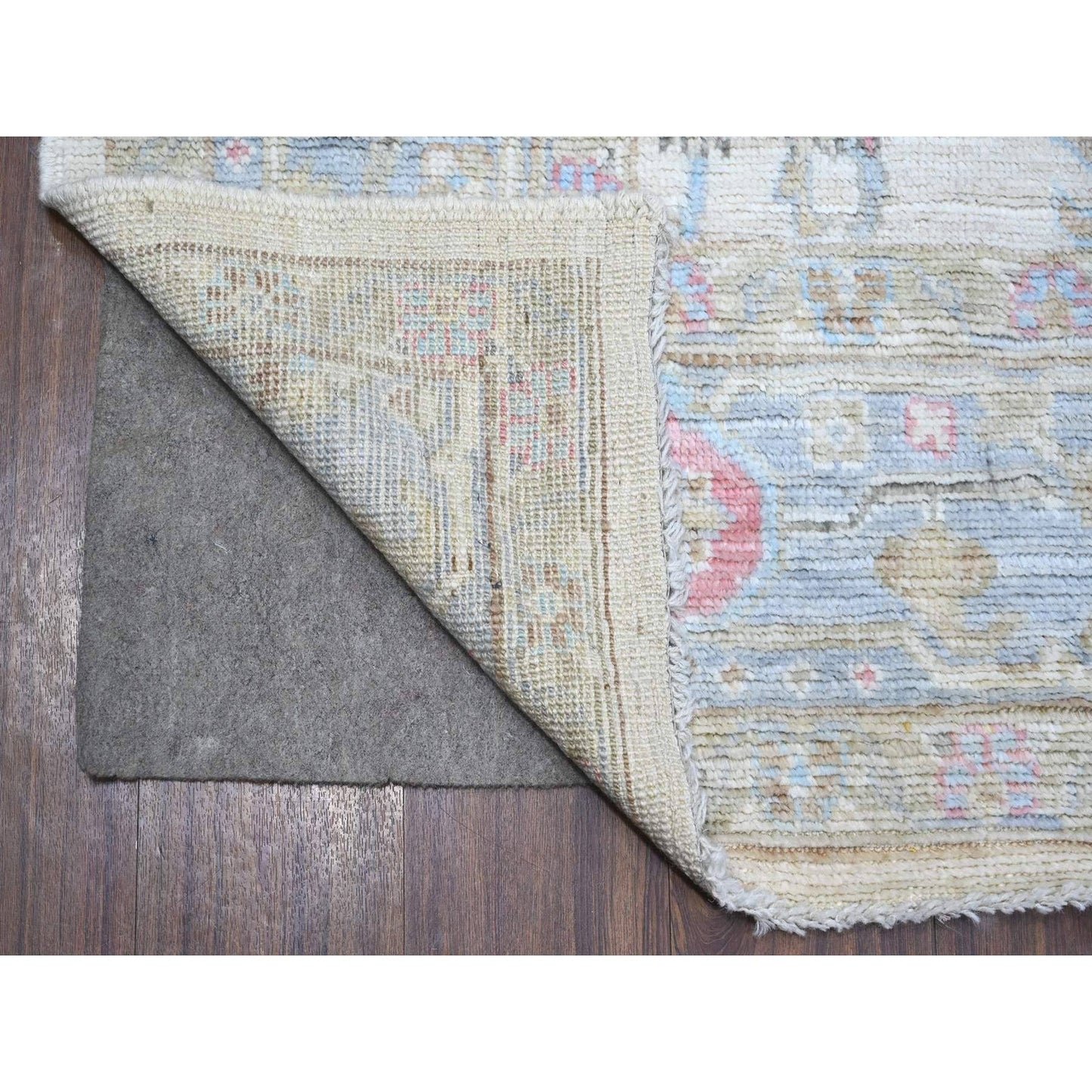 6'3"X9' Timberwolf Gray Wool Weft Afghan Angora Oushak Oriental Rug