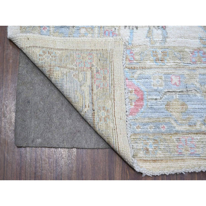 6'3"X9' Timberwolf Gray Wool Weft Afghan Angora Oushak Oriental Rug