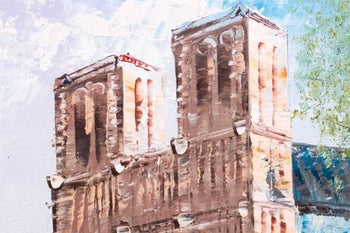 Caroline Burnett Original Oil Painting Paris Street Scene Notre-Dame Signed