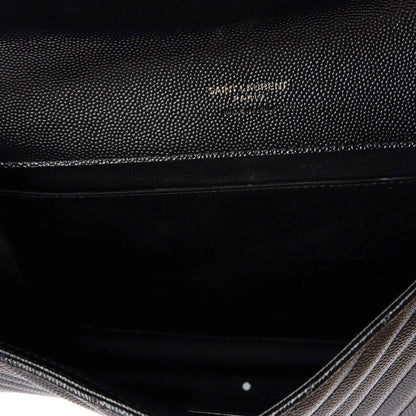 Saint Laurent Classic Monogram Envelope Wristlet Clutch Matelasse Chevron
