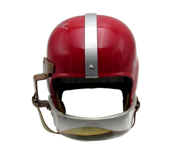 Y.A. Tittle Hof Signed/Inscr Full Size Rep Rk Suspension Helmet 49Ers Jsa 19856