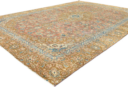 Semi-Antique Stone-Washed Oriental Rug Distressed