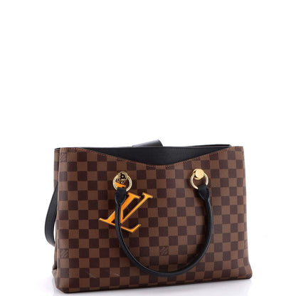 Louis Vuitton Lv Riverside Handbag Damier With Leather