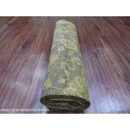 7'10"X10' Brown Peshawar Ziegler Mahal, Design Hand Knotted Pure Wool Rug