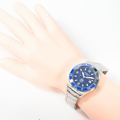 Montblanc 1858 Ice Sea Automatic Date Mb129369 Blue Men'S Used Watch #61016