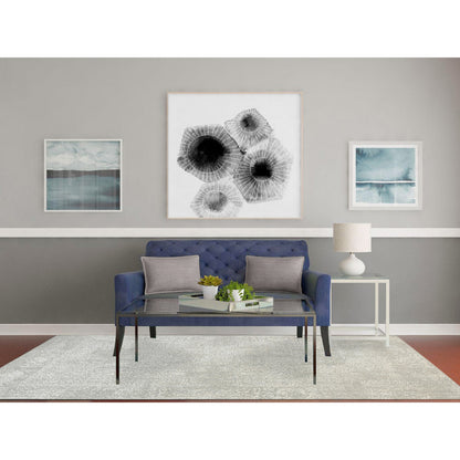 6'X9'2" Beige Wool And Silk Hand Loomed Fine Jacquard Round Rug