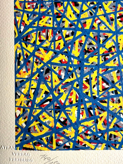 Sol Lewitt Lithograph Coa Hand Numbered Signed O.P. Stamp