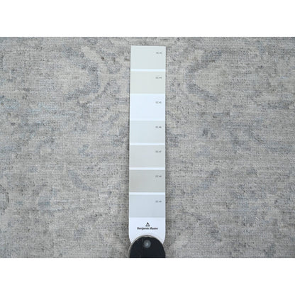 2'10"x31'9" Gray Heriz All Over Design Pure Wool Hand Knotted Runner Rug