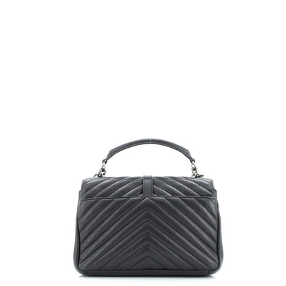 Saint Laurent Classic Monogram College Bag Matelasse Chevron Leather Medium