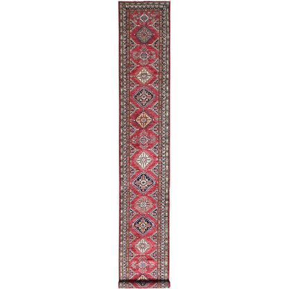 2'8"X20'10" Red Super Kazak Hand Knotted Wool Xl Runner Oriental Rug
