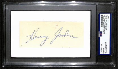 Henry Jordan Hof Signed/Auto Cut On 3X5 Card