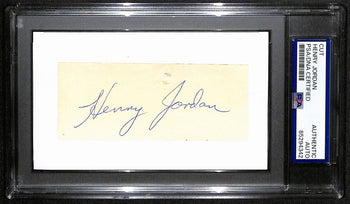 Henry Jordan Hof Signed/Auto Cut On 3X5 Card