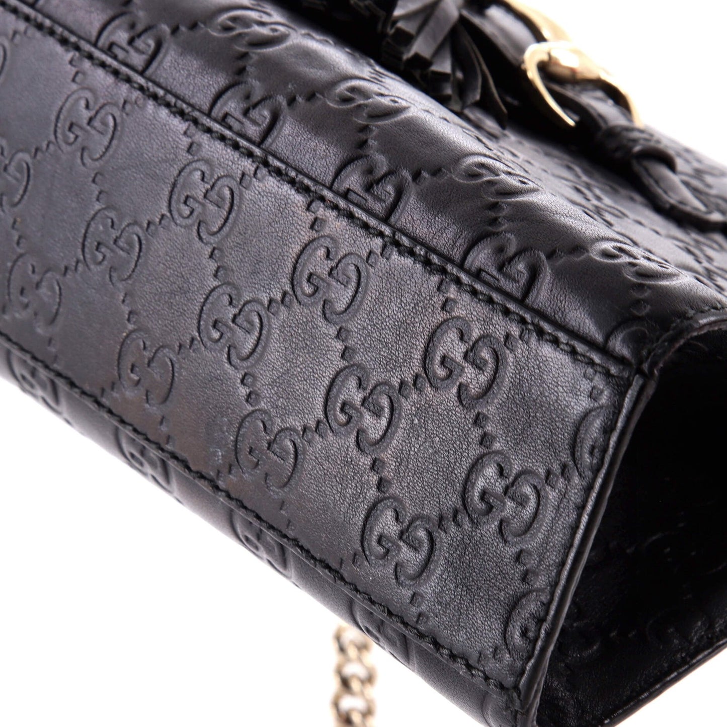 Gucci Emily Chain Flap Bag Guccissima Leather Medium