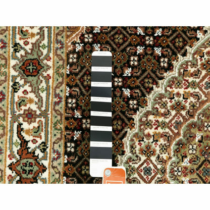 3'1"X5'6" Rich Black Tebraz Mahi 250 Kpsi Wool Hand Knotted Rug