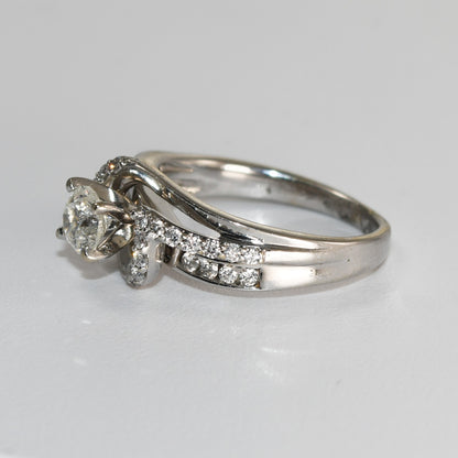 14K White Gold Diamond Ring .45 Ct H Color Si2