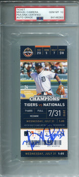 Miguel Cabrera Autographed July 31, 2013 Detroit Tigers Ticket (Psa 10)