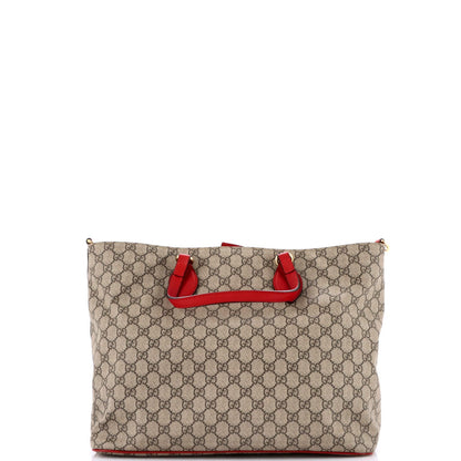 Gucci Convertible Soft Tote Embroidered Gg Coated Canvas Medium