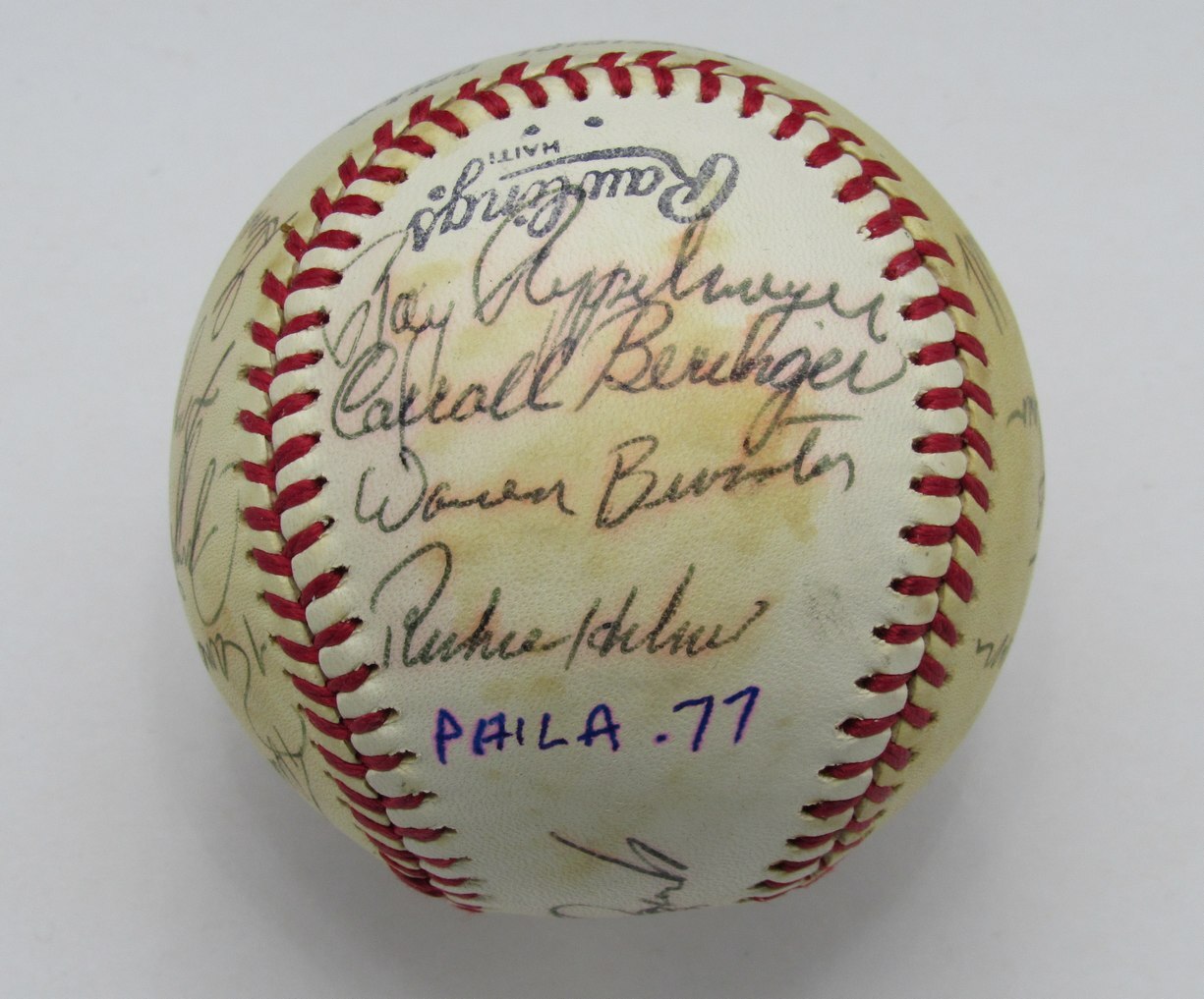 1977 Phillies Team Signed By 19 Onl Baseball Schmidt Nl East Champions 191895