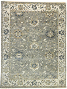 Handmade Peshawar Rug Taupe Floral Osh Chobi