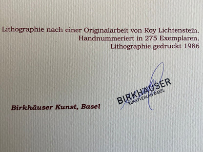 Roy Lichtenstein Lithograph Coa E Firmata