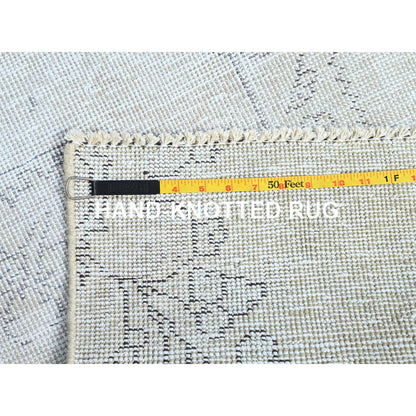 2'2"X5'10" White Fragment Vintage Zoroastrian Tebraz Runner Oriental Rug