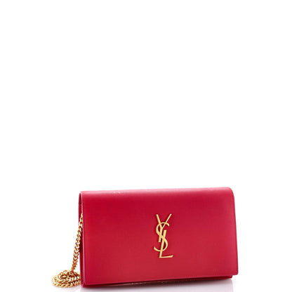 Saint Laurent Classic Monogram Wallet On Chain Leather