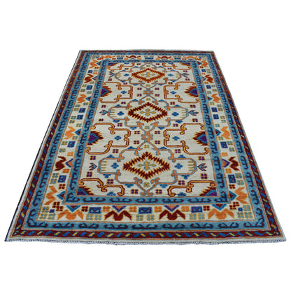 5'8"X7'8" Hand Made Tribal Design Pure Wool Colorful Afghan Village Rug