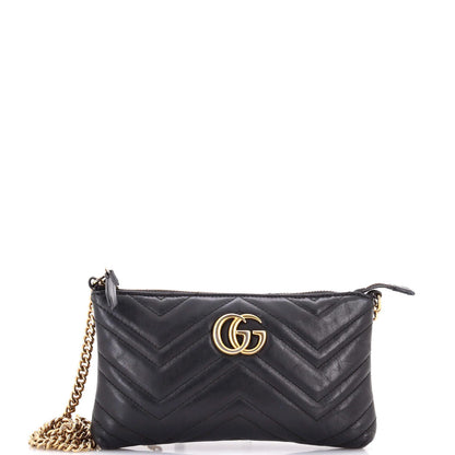 Gucci Gg Marmont Chain Shoulder Bag Matelasse Leather Mini