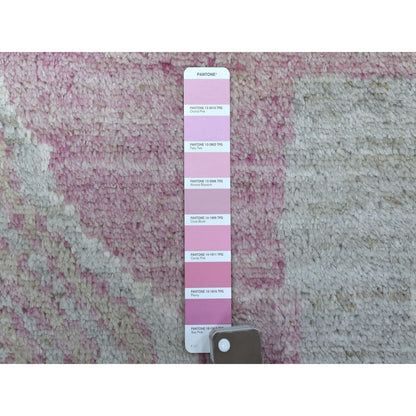 8'10"X11'9" Pink Moroccan Berber Arts And Crafts Hand Knotted Wool Rug