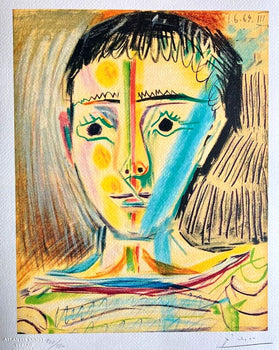 Pablo Picasso Lithograph 'Boy' Coa Signed Pen Numbered A Hand