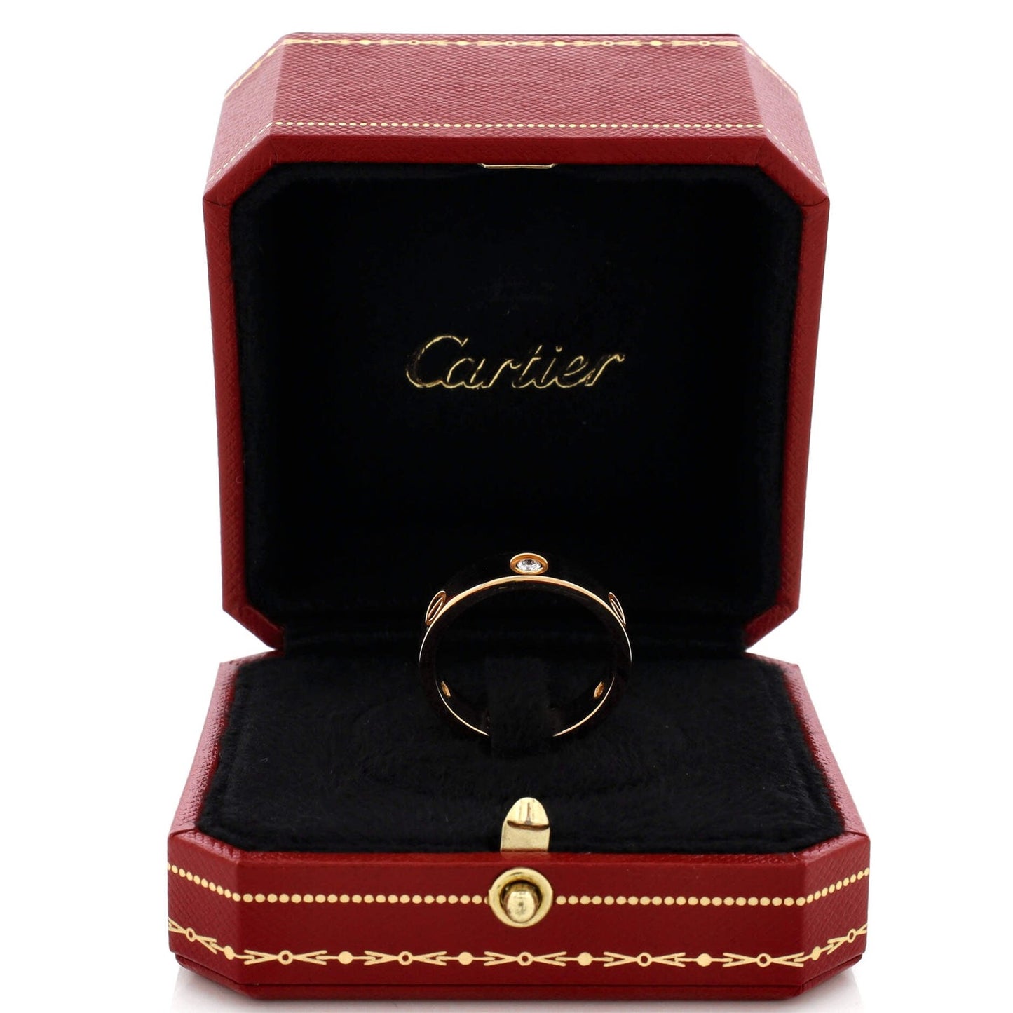 Diamonds Cartier Love 3 Diamonds Band Ring 18K Yellow Gold with