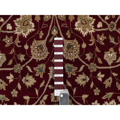 5'9"X8' Merlot Red Hand Knotted Rug Wool And Silk Indo Tebraz 300 Kpsi