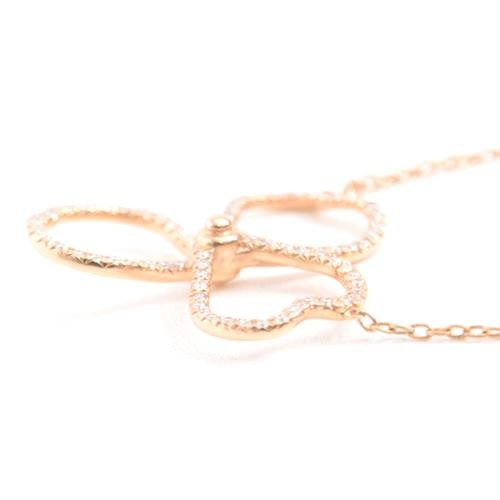 Tiffany & Co. Paper Flowers Diamond Necklace Pink Gold 750Pg