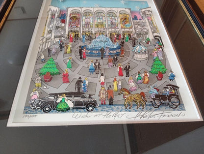 Charles Fazzino FA-46 Winter At The Met Edition Autographed Framed