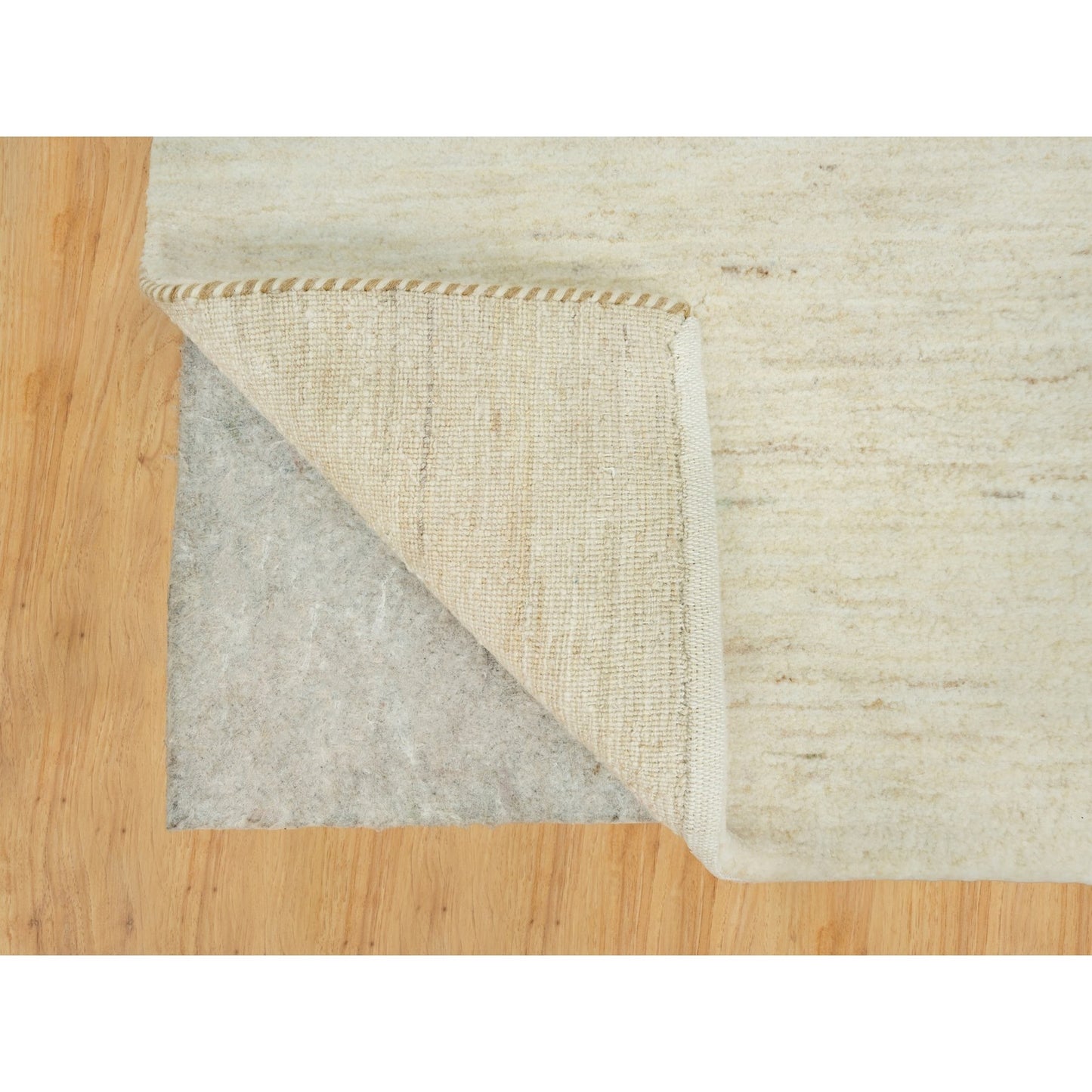 Rug 2'x3' White Denser Weave Wool Soft Touch Hand Knotted Runner Oriental