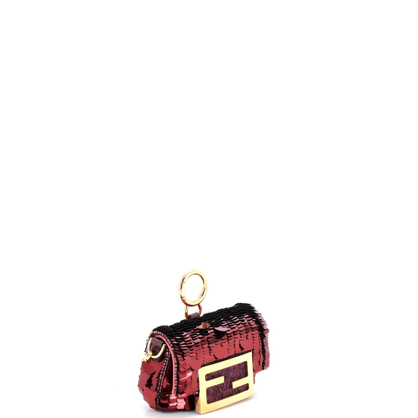 Fendi Chain Baguette Charm Bag Sequins Nano
