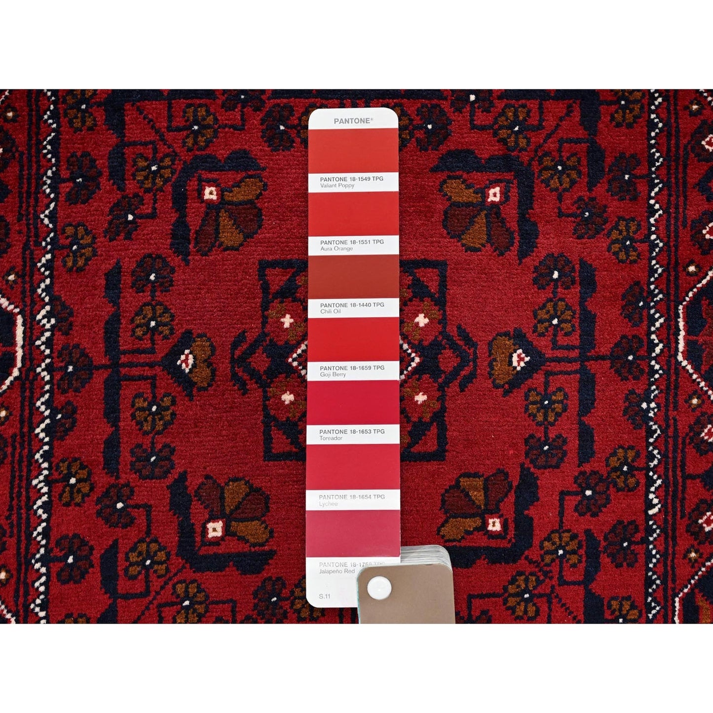 2'2"X5'4" Red Afghan Khamyab Tribal Design All Wool Hand Knotted Runner Rug