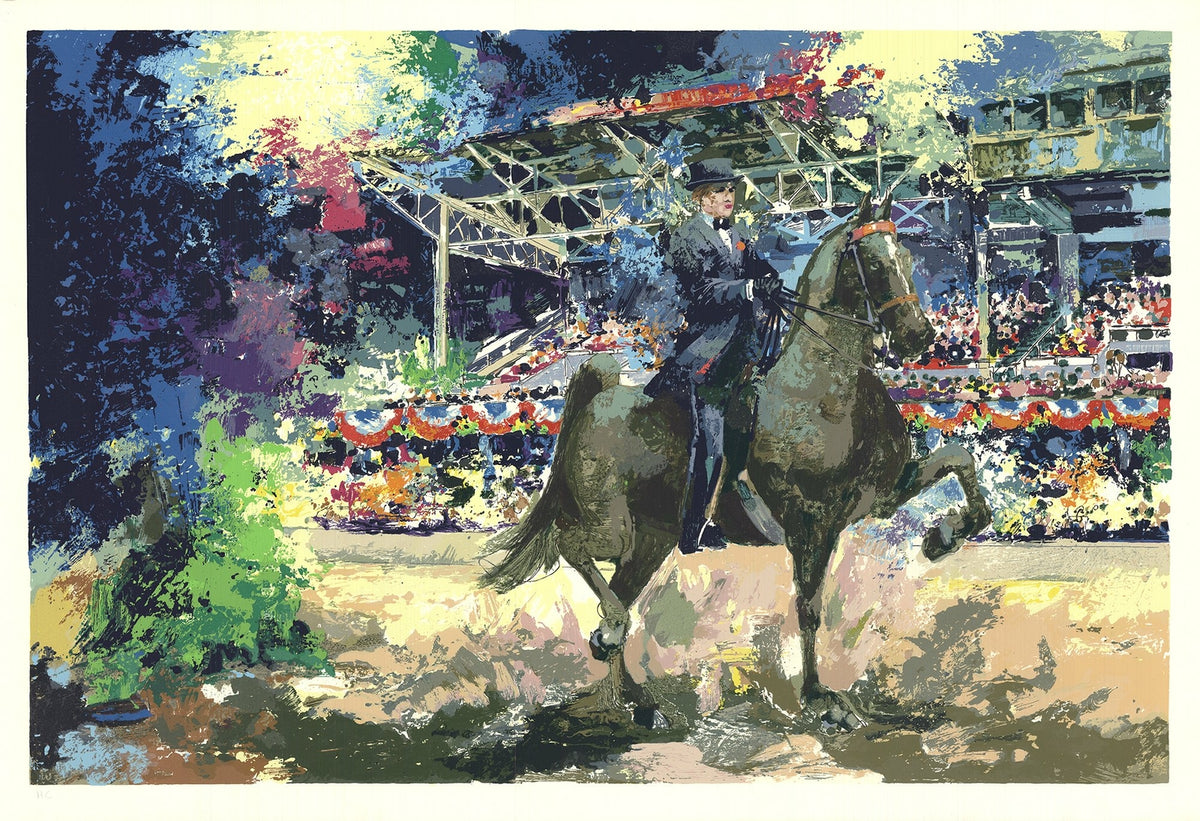 Equestrian Showcase By Moore Serigraph 25.75" x 38" 1975 Contemporary