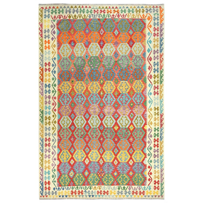 10'X16' Colorful Hand Woven Afghan Kilim Vibrant Wool Oversized Rug