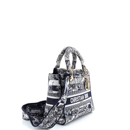 Christian Dior Lady D-Lite Bag Embroidered Canvas Medium