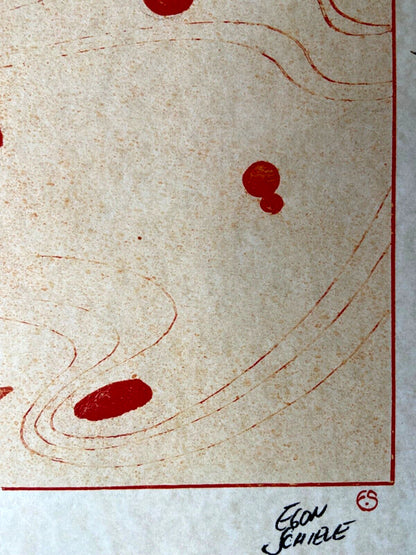 Egon Schiele Lithograph Coa Signed Numbered By Hand. Edvard Munch