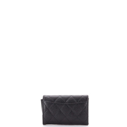Chanel Classic Flap Card Case Quilted Caviar