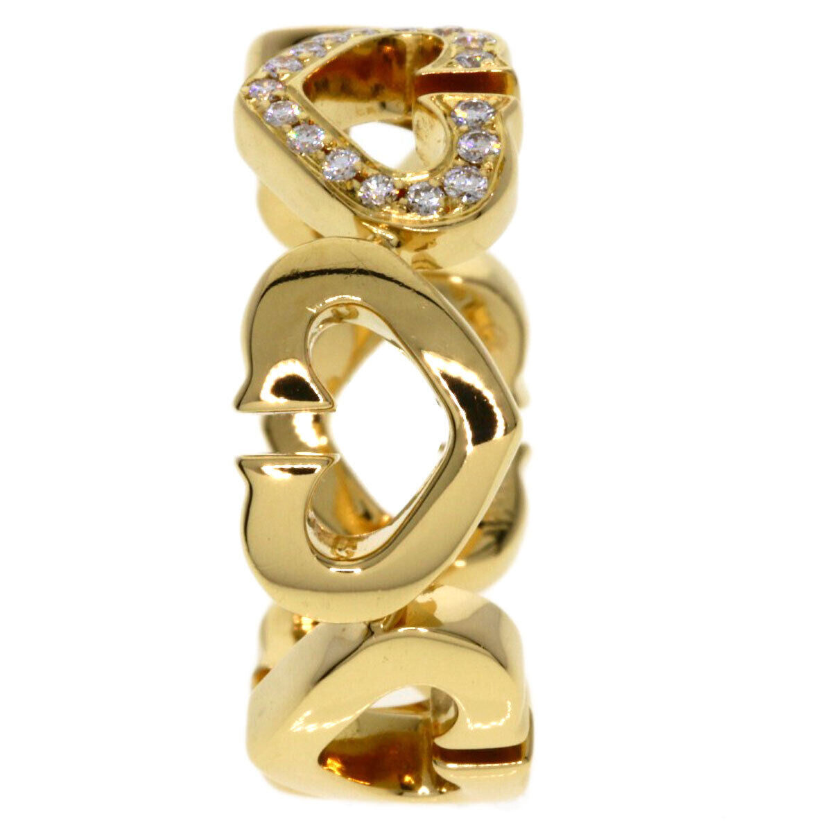 CARTIER   Ring C Heart Diamond #47 K18 Yellow Gold