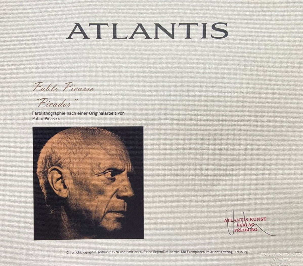 Pablo Picasso. Signed Lithograph Coa Numbered By Hand In Pencil