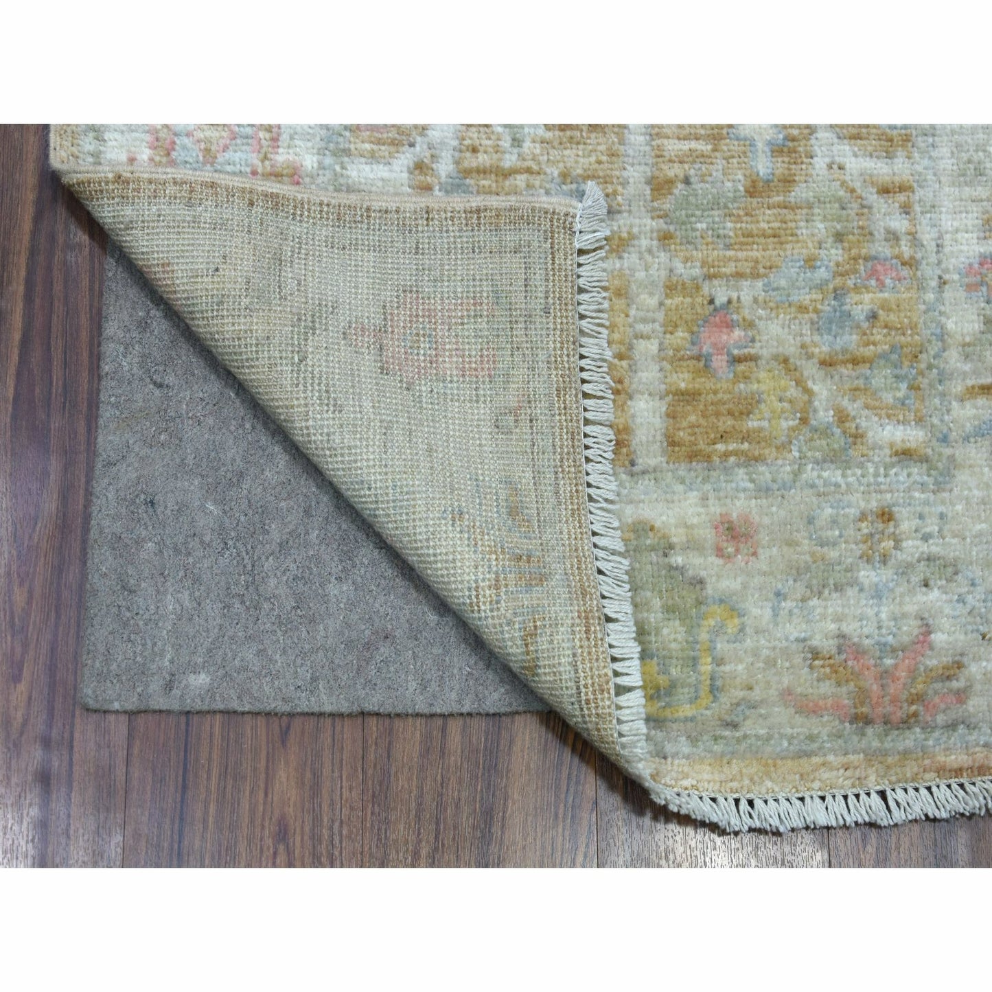 2'9"X19'5" Wool Hand Knotted Almond Brown Angora Oushak Xl Runner Rug