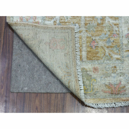2'9"X19'5" Wool Hand Knotted Almond Brown Angora Oushak Xl Runner Rug