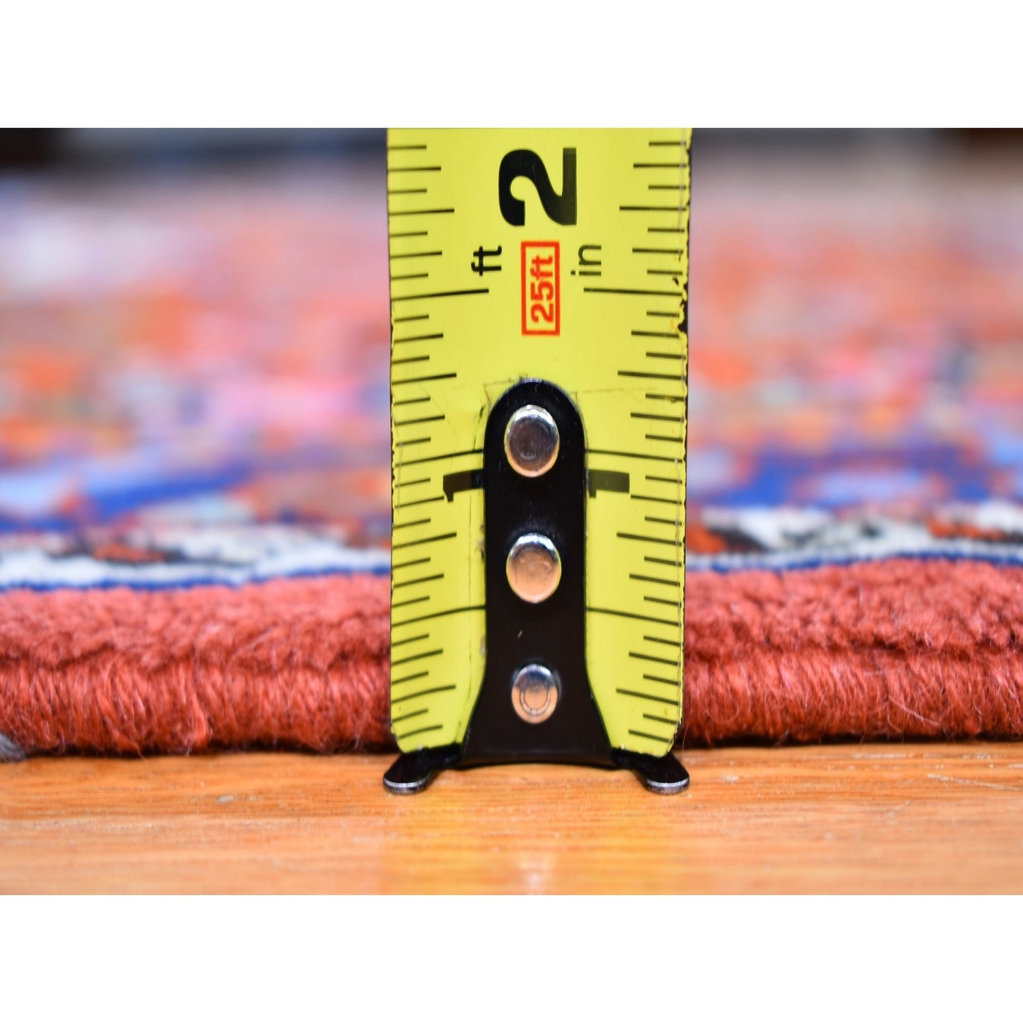 3'3"X4'5" New Farsian Amadan Orange Hand Knotted Pure Wool Oriental Rug