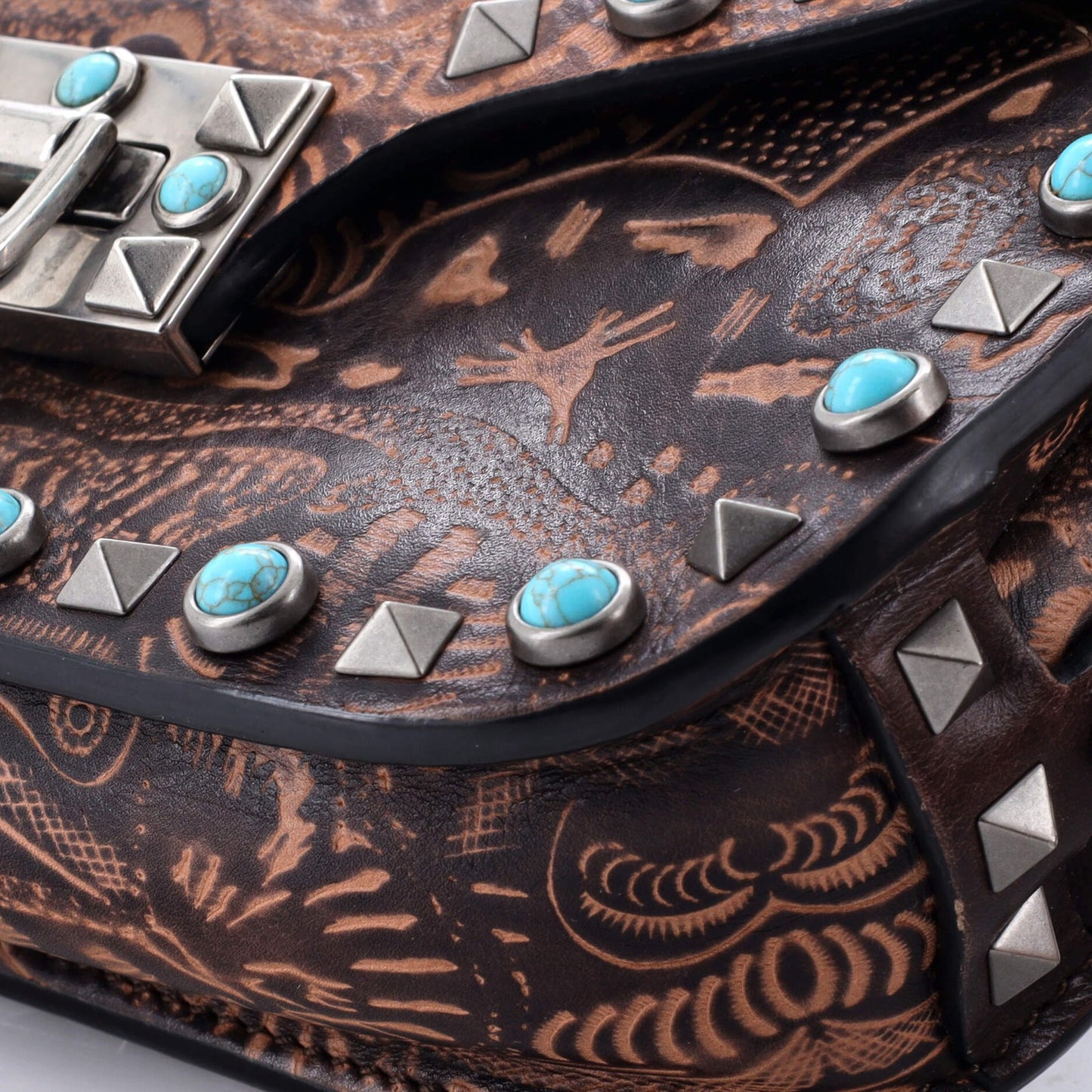 Valentino Garavani Rolling Rockstud Crossbody Bag Santeria Embossed Leather